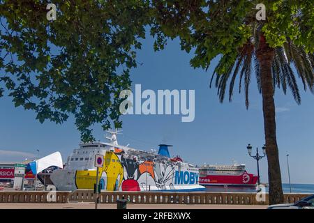 Korsika Fähre, corsica Ferrries, sardinia Ferries, Moby Vicent, Bastia, Korsika, Frankreich, Europa Foto Stock