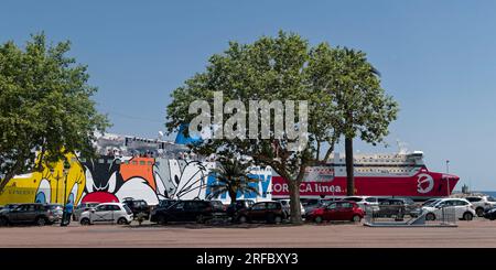 Korsika Fähre, corsica Ferrries, sardinia Ferries, Moby Vicent, Corsica linea, Bastia, Korsika, Frankreich, Europa Foto Stock