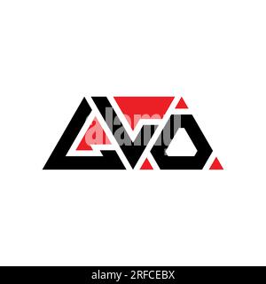 Logo A lettera con triangolo LLO e forma triangolare. Monogramma di design con logo a triangolo LLO. Modello logo vettoriale a triangolo con colore rosso. LLO triangul Illustrazione Vettoriale