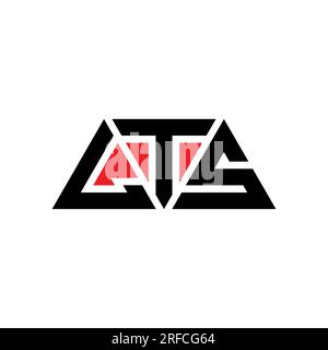Logo LTS triangolare a lettere con forma triangolare. Monogramma di design con logo a triangolo LTS. Modello di logo vettoriale a triangolo LTS di colore rosso. LTS triangul Illustrazione Vettoriale