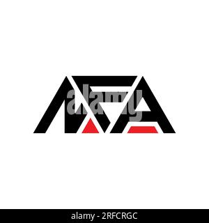 Logo NFA triangolare a lettera con forma triangolare. Monogramma con logo triangolare NFA. Modello con logo vettoriale triangolare NFA di colore rosso. NFA triangul Illustrazione Vettoriale