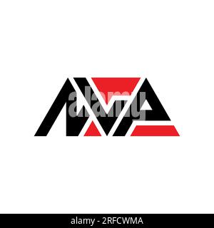 Logo a lettere triangolari NLP con forma a triangolo. Monogramma di design con logo triangolare NLP. Modello di logo vettoriale triangolare NLP di colore rosso. NLP triangul Illustrazione Vettoriale