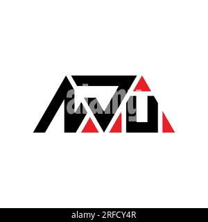 Logo a lettere triangolari NJU con forma triangolare. Monogramma di design con logo triangolare NJU. Modello di logo vettoriale triangolare NJU di colore rosso. NJU triangul Illustrazione Vettoriale