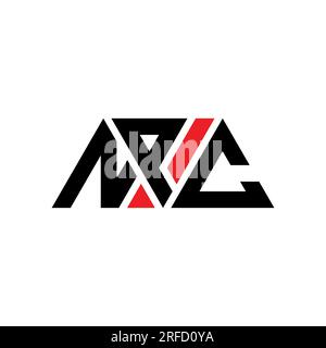 Logo a lettere triangolari NPC con forma triangolare. Monogramma di design con logo triangolare NPC. Modello di logo vettoriale triangolare NPC di colore rosso. NPC triangul Illustrazione Vettoriale