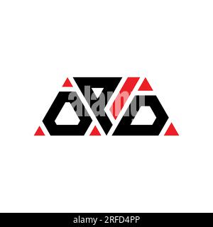 Logo OPD a lettere triangolari con forma triangolare. Monogramma di design con logo triangolare OPD. Modello di logo vettoriale triangolare OPD di colore rosso. OPD triangul Illustrazione Vettoriale