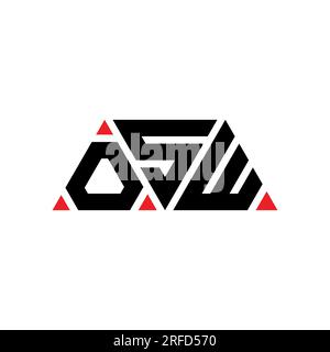 Logo OSW a lettere triangolari con forma triangolare. Monogramma di design con logo triangolare OSW. Modello di logo vettoriale triangolare OSW di colore rosso. OSW triangul Illustrazione Vettoriale