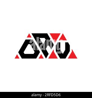 Logo ORV triangolare a lettere con forma triangolare. Monogramma di design con logo triangolare ORV. Modello di logo vettoriale triangolare ORV di colore rosso. ORV triangul Illustrazione Vettoriale