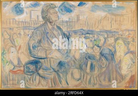 Bjørnstjerne Bjørnson parlare al popolo 1909 di Edvard Munch Foto Stock