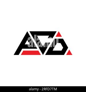 Logo a lettere triangolari PCD con forma triangolare. Monogramma di design con logo triangolare PCD. Modello con logo vettoriale triangolare PCD di colore rosso. PCD triangul Illustrazione Vettoriale