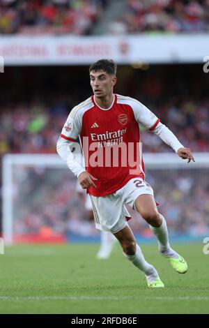 Londra, Regno Unito. 2 agosto 2023. Kai Havertz dell'Arsenal durante la partita di Emirates Cup tra Arsenal e Monaco all'Emirates Stadium di Londra, Inghilterra, il 2 agosto 2023. Foto di Joshua Smith. Solo per uso editoriale, licenza necessaria per uso commerciale. Nessun utilizzo in scommesse, giochi o pubblicazioni di un singolo club/campionato/giocatore. Credito: UK Sports Pics Ltd/Alamy Live News Foto Stock