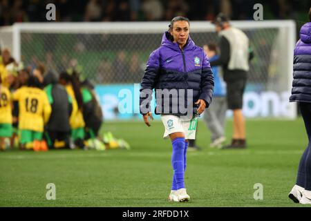 Melbourne, Australia. 2 agosto 2023. Marta Vieira da Silva, brasiliana, vista dopo la Coppa del mondo femminile FIFA Australia e nuova Zelanda 2023, girata tra Giamaica e Brasile al Melbourne Rectangular Stadium. La partita si è conclusa con un pareggio 0-0. (Foto di George Hitchens/SOPA Images/Sipa USA) credito: SIPA USA/Alamy Live News Foto Stock