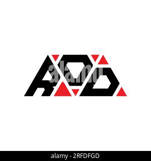 Logo a forma di lettera triangolare con ASTA. Monogramma di design con logo triangolare. Modello con logo vettoriale triangolare a BARRA DI colore rosso. ROD triangul Illustrazione Vettoriale