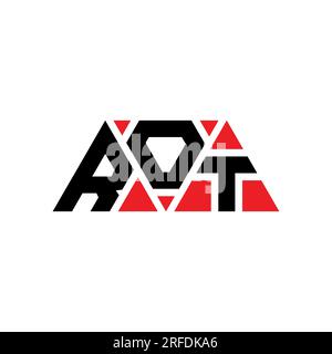 Logo a forma di lettera triangolare ROT con forma a triangolo. Monogramma di design con logo triangolare ROT. Modello con logo vettoriale triangolare ROT DI colore rosso. ROT triangul Illustrazione Vettoriale