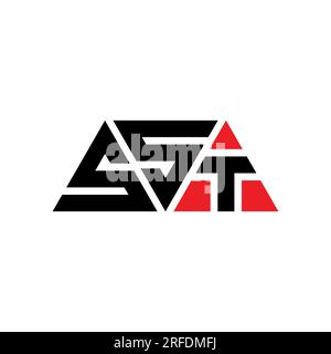 Logo SST a lettera triangolare con forma a triangolo. Monogramma di design con logo triangolare SST. Modello di logo vettoriale triangolare SST di colore rosso. SST triangul Illustrazione Vettoriale