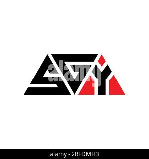 Logo SGY a lettera triangolare con forma triangolare. Monogramma di design con logo triangolare SGY. Modello con logo vettoriale triangolare SGY di colore rosso. SGY triangul Illustrazione Vettoriale