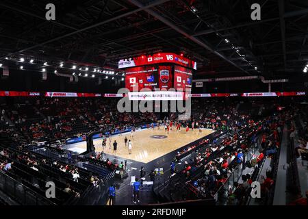 Gunma, Giappone. 2 agosto 2023. Vista generale Basket : pallacanestro maschile International friendly game tra il Giappone 79-72 nuova Zelanda all'Open House Arena Ota di Gunma, Giappone . Crediti: Naoki Morita/AFLO SPORT/Alamy Live News Foto Stock