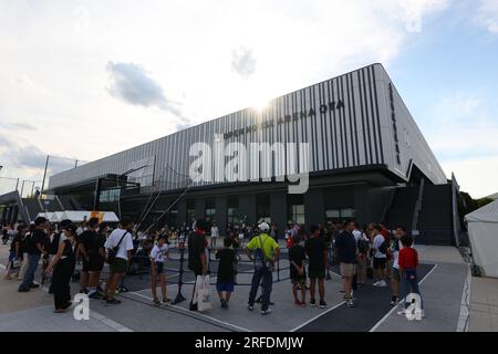 Gunma, Giappone. 2 agosto 2023. Vista generale Basket : pallacanestro maschile International friendly game tra il Giappone 79-72 nuova Zelanda all'Open House Arena Ota di Gunma, Giappone . Crediti: Naoki Morita/AFLO SPORT/Alamy Live News Foto Stock