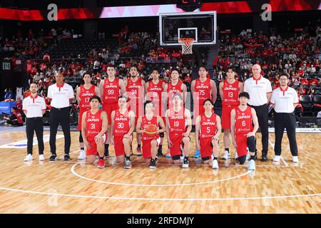Gunma, Giappone. 2 agosto 2023. Japan team Group (JPN) Basket : Men's Basketball International friendly game tra il Giappone 79-72 nuova Zelanda all'Open House Arena Ota di Gunma, Giappone . Crediti: Naoki Morita/AFLO SPORT/Alamy Live News Foto Stock