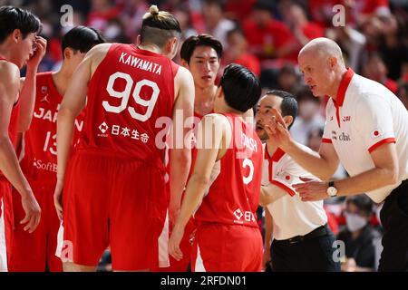 Gunma, Giappone. 2 agosto 2023. Japan team Group (JPN) Basket : Men's Basketball International friendly game tra il Giappone 79-72 nuova Zelanda all'Open House Arena Ota di Gunma, Giappone . Crediti: Naoki Morita/AFLO SPORT/Alamy Live News Foto Stock