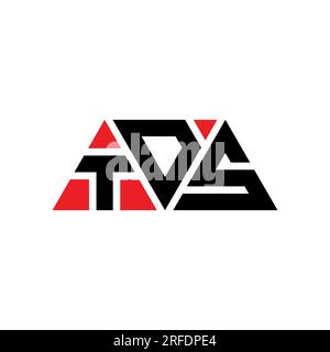 Logo TDS triangolare a lettera con forma triangolare. Monogramma di design con logo triangolare TDS. Modello con logo vettoriale TDS triangolare di colore rosso. TDS triangul Illustrazione Vettoriale