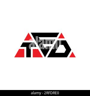 Logo TED Triangle Letter con forma a triangolo. Monogramma del logo TED Triangle. Modello logo vettoriale TED Triangle di colore rosso. TED triangul Illustrazione Vettoriale