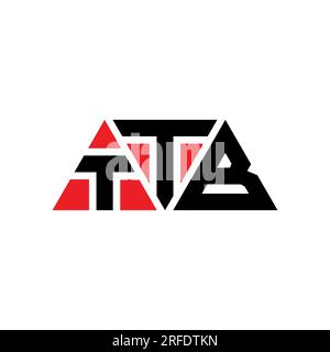 Logo TTB a lettera triangolare con forma triangolare. Monogramma di design con logo triangolare TTB. Modello di logo vettoriale triangolare TTB di colore rosso. TTB triangul Illustrazione Vettoriale