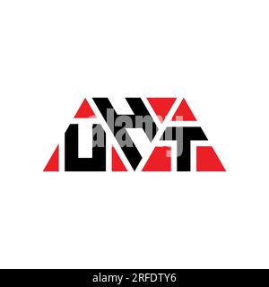 Logo UHT a lettere triangolari con forma triangolare. Monogramma di design con logo a triangolo UHT. Modello logo vettoriale a triangolo UHT di colore rosso. UHT triangul Illustrazione Vettoriale