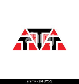 Logo triangolare TTT a lettera con forma triangolare. Monogramma di design con logo triangolare TTT. Modello con logo vettoriale triangolare TTT di colore rosso. TTT triangul Illustrazione Vettoriale
