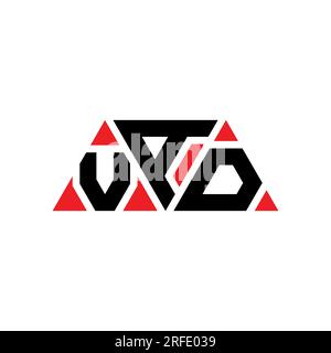 Logo VAD triangolare a lettera con forma triangolare. Monogramma di design con logo triangolare VAD. Modello di logo vettoriale triangolare VAD di colore rosso. VAD triangul Illustrazione Vettoriale