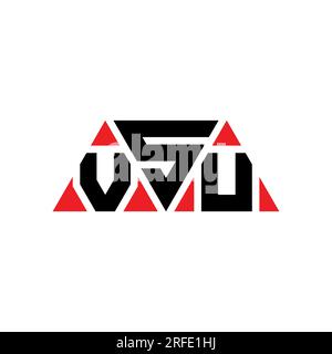 Logo VSU a lettera triangolare con forma triangolare. Monogramma di design con logo triangolare VSU. Modello di logo vettoriale triangolare VSU di colore rosso. VSU triangul Illustrazione Vettoriale