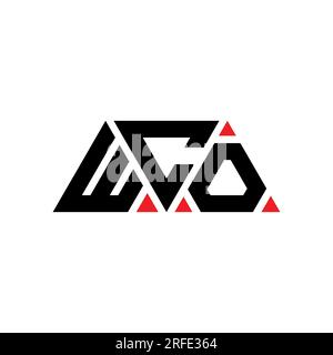 Logo a lettera triangolare WCO con forma triangolare. Monogramma di design con logo triangolare WCO. Modello logo vettoriale triangolare WCO di colore rosso. WCO triangul Illustrazione Vettoriale
