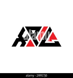 Logo XPL a lettera triangolare con forma a triangolo. Monogramma di design con logo triangolare XPL. Modello con logo vettoriale triangolare XPL di colore rosso. XPL triangul Illustrazione Vettoriale