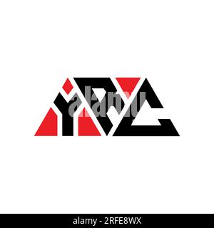 Logo a lettere triangolari YRC con forma triangolare. Monogramma di design con logo a triangolo YRC. Modello di logo vettoriale a triangolo YRC di colore rosso. YRC triangul Illustrazione Vettoriale