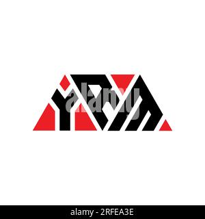 Logo YRM a lettera triangolare con forma triangolare. Monogramma di design con logo triangolare YRM. Modello di logo vettoriale a triangolo YRM di colore rosso. YRM triangul Illustrazione Vettoriale