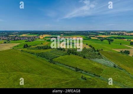 L'Ampermoos, un'area naturale protetta dall'alto nella regione settentrionale dell'Ammersee Foto Stock