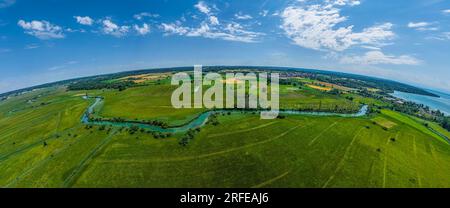 L'Ampermoos, un'area naturale protetta dall'alto nella regione settentrionale dell'Ammersee Foto Stock