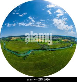 L'Ampermoos, un'area naturale protetta dall'alto nella regione settentrionale dell'Ammersee Foto Stock