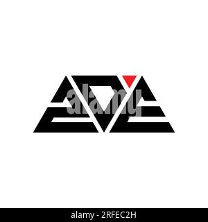 Logo a lettera triangolare ZDE con forma triangolare. Monogramma di design con logo triangolare ZDE. Modello di logo vettoriale triangolare ZDE di colore rosso. ZDE triangul Illustrazione Vettoriale
