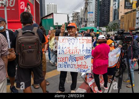 Bangkok Car Mob e proteste Mer 2 agosto 2023 Foto Stock