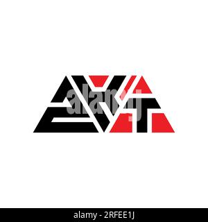 Logo ZKT a lettera triangolare con forma triangolare. Monogramma con logo triangolare ZKT. Modello con logo vettoriale triangolare ZKT di colore rosso. ZKT triangul Illustrazione Vettoriale