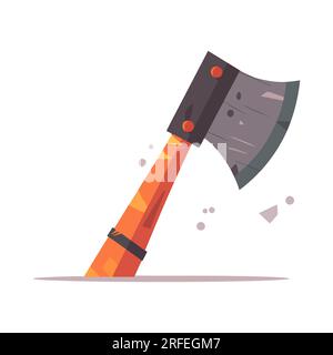 Icona ascia isolata. Immagine dell'ascia astratta. Design con logo Axe in design piatto. Illustrazione vettoriale Illustrazione Vettoriale