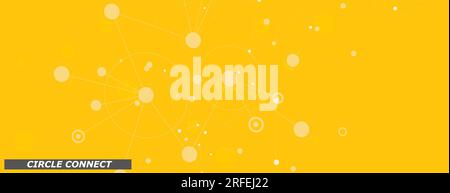 Linee vettoriali, cerchi, punti si collegano in stile astratto. Forma del cerchio. Movimento astratto. Background artistico astratto tecnologico. Background tecnico astratto Illustrazione Vettoriale