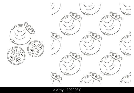 Feijoa. Colorazione con frutta tropicale. Con stile disegnato a mano. Può essere utilizzato per i tessuti Illustrazione Vettoriale