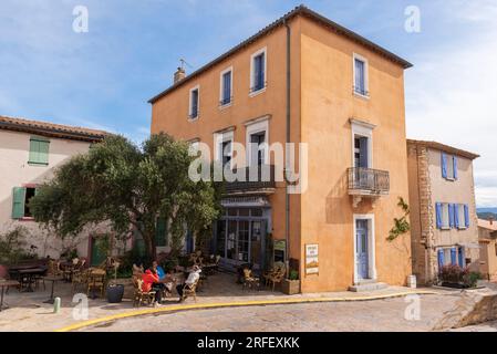 Francia, Aude, Bages, Les Jardins de Bages, ristorante Foto Stock