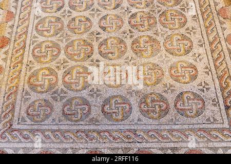 Spagna, Castiglia e León, Saldana, la Olmeda villa romana, mosaico Foto Stock