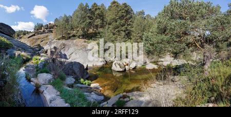 Spagna, Castiglia e León, Hoyos del Espino, Sierra de Gredos, Las Chorreras, Rio Tormes Foto Stock