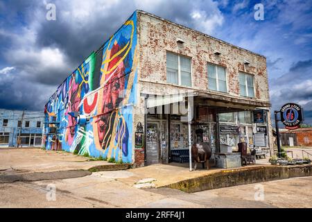 Stati Uniti, Mississippi, Clarksdale, il Ground Zero blues club dell'attore Morgan Freeman Foto Stock