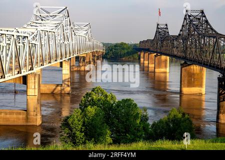 Stati Uniti, Mississippi, Vicksburg, il Mississippi River Bridge sul Mississippi Foto Stock