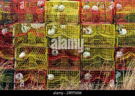 Stati Uniti, Louisiana, Abbeville, vasi di granchio Foto Stock
