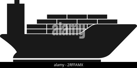 Modello vektor con il logo della nave da carico di spedizione Illustrazione Vettoriale